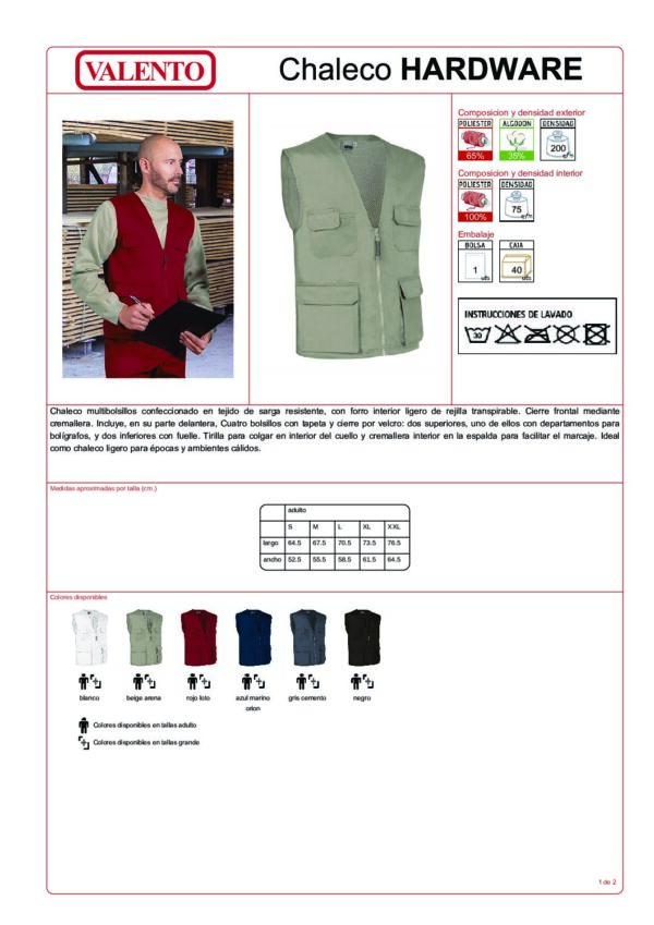 NUEVO Chaleco de sarga ligero